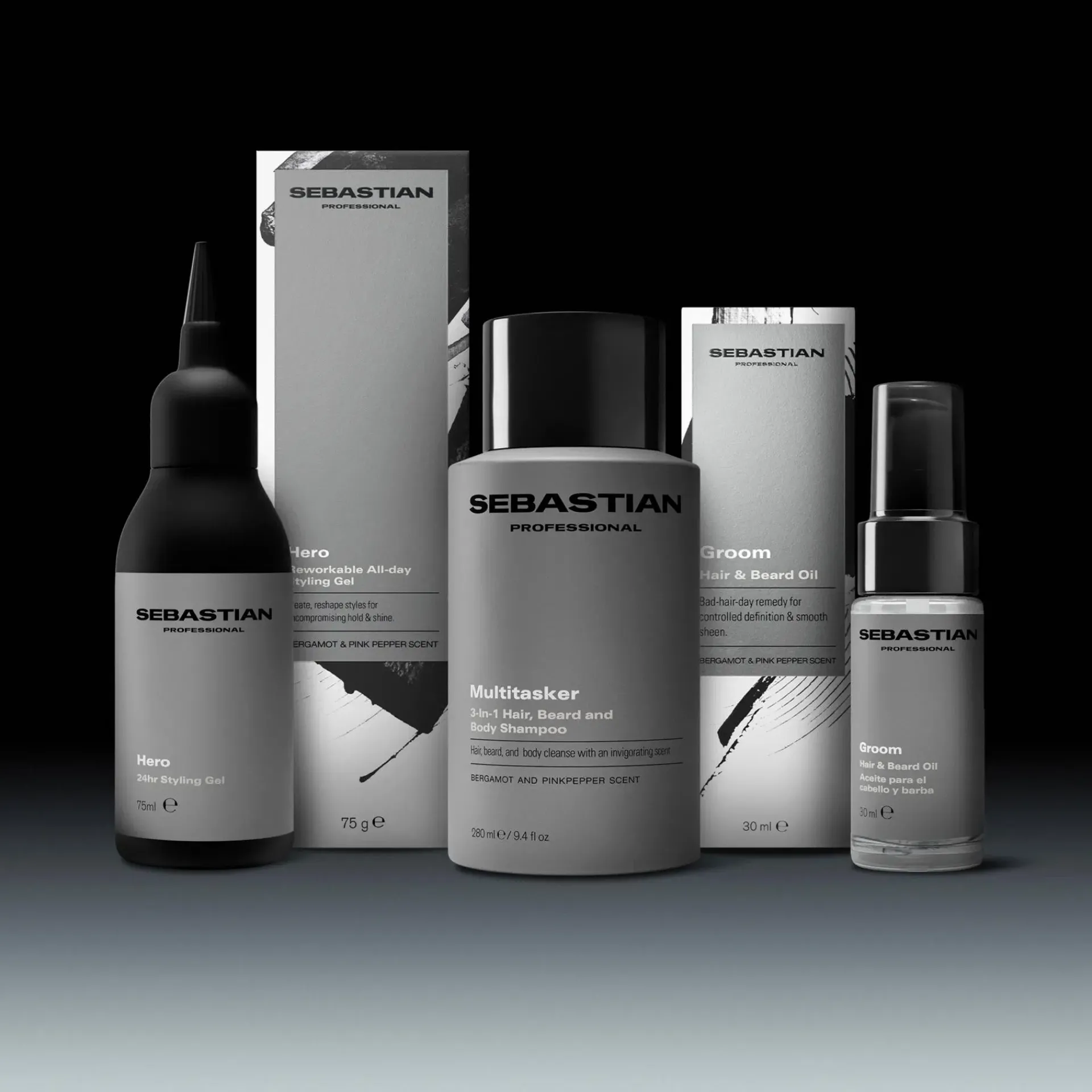 Sebastian Professional Shampoot|Kampaamotuotteet<Multitasker for Men 3-in-1 Hair, Beard and Body Shampoo 280ml