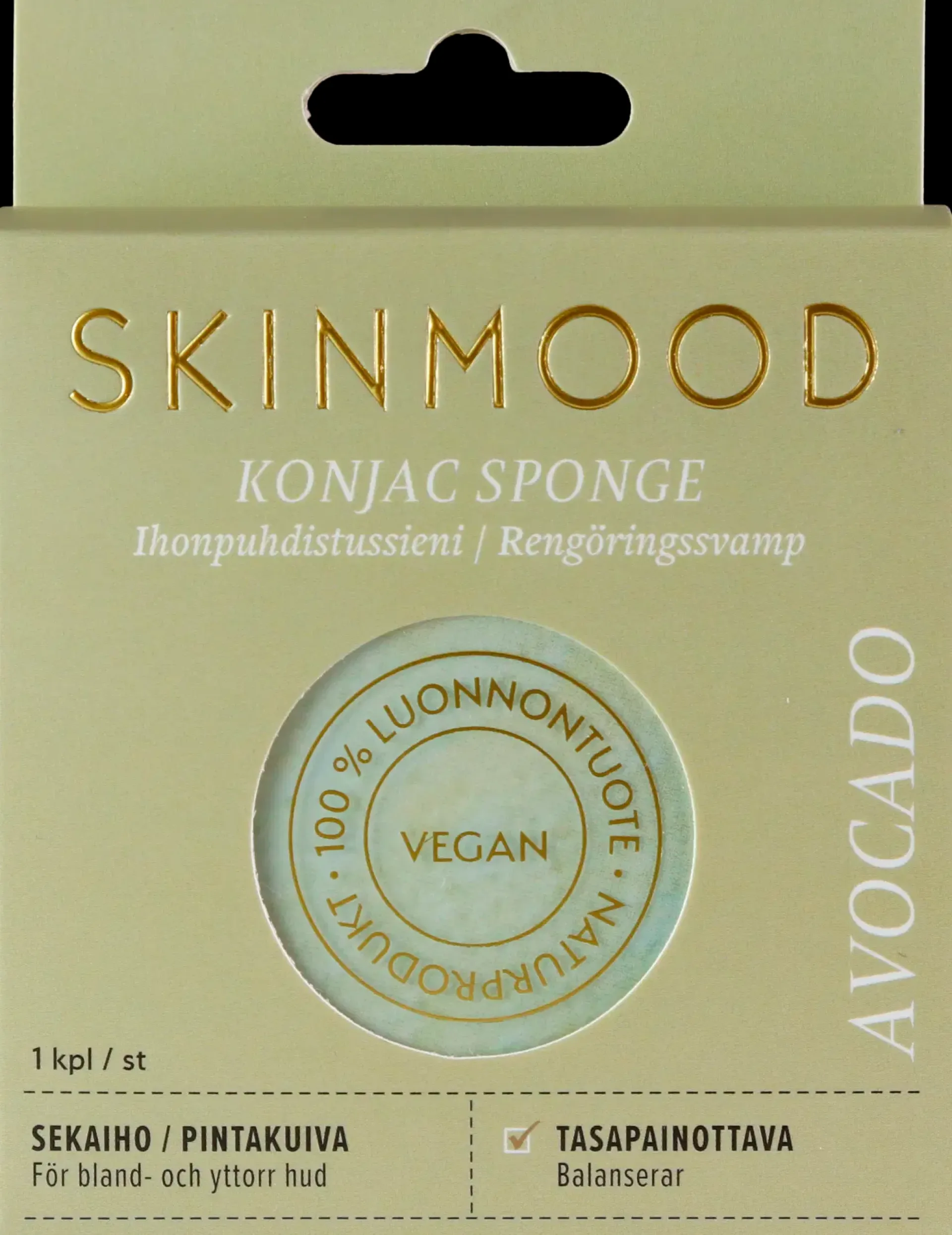 SkinMood Vartalonhoito<Avokado Konjac-ihonpuhdistussieni
