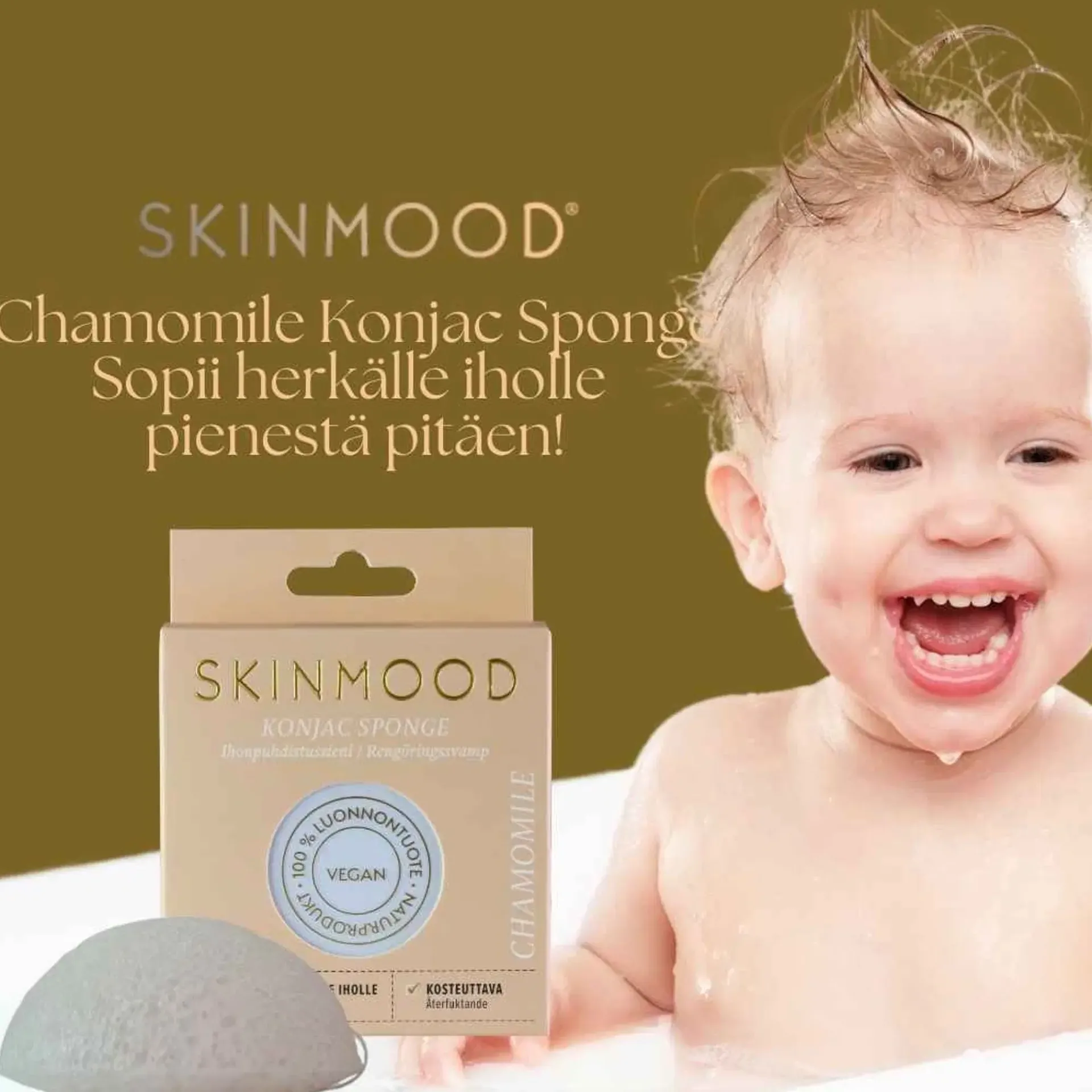 SkinMood Vartalonhoito<Kamomilla Konjac-ihonpuhdistussieni