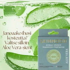 SkinMood Vartalonhoito|Kasvojenhoito<® Konjac-kasvojenpesusieni Aloe Vera