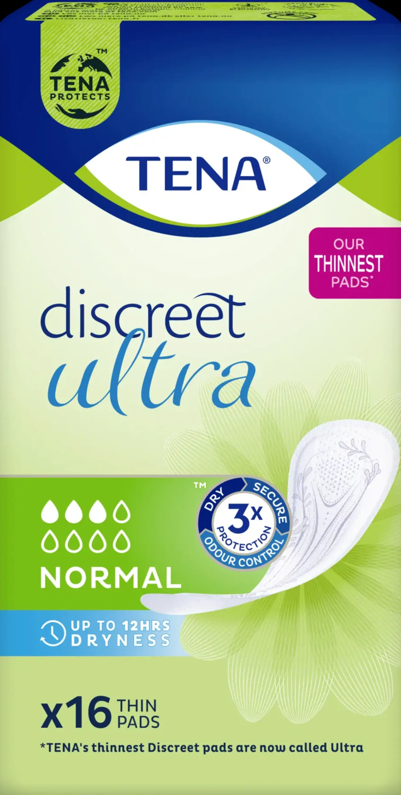 TENA Kuukautiset Ja Intiimihygienia<Discreet Ultra side Normal 16 kpl