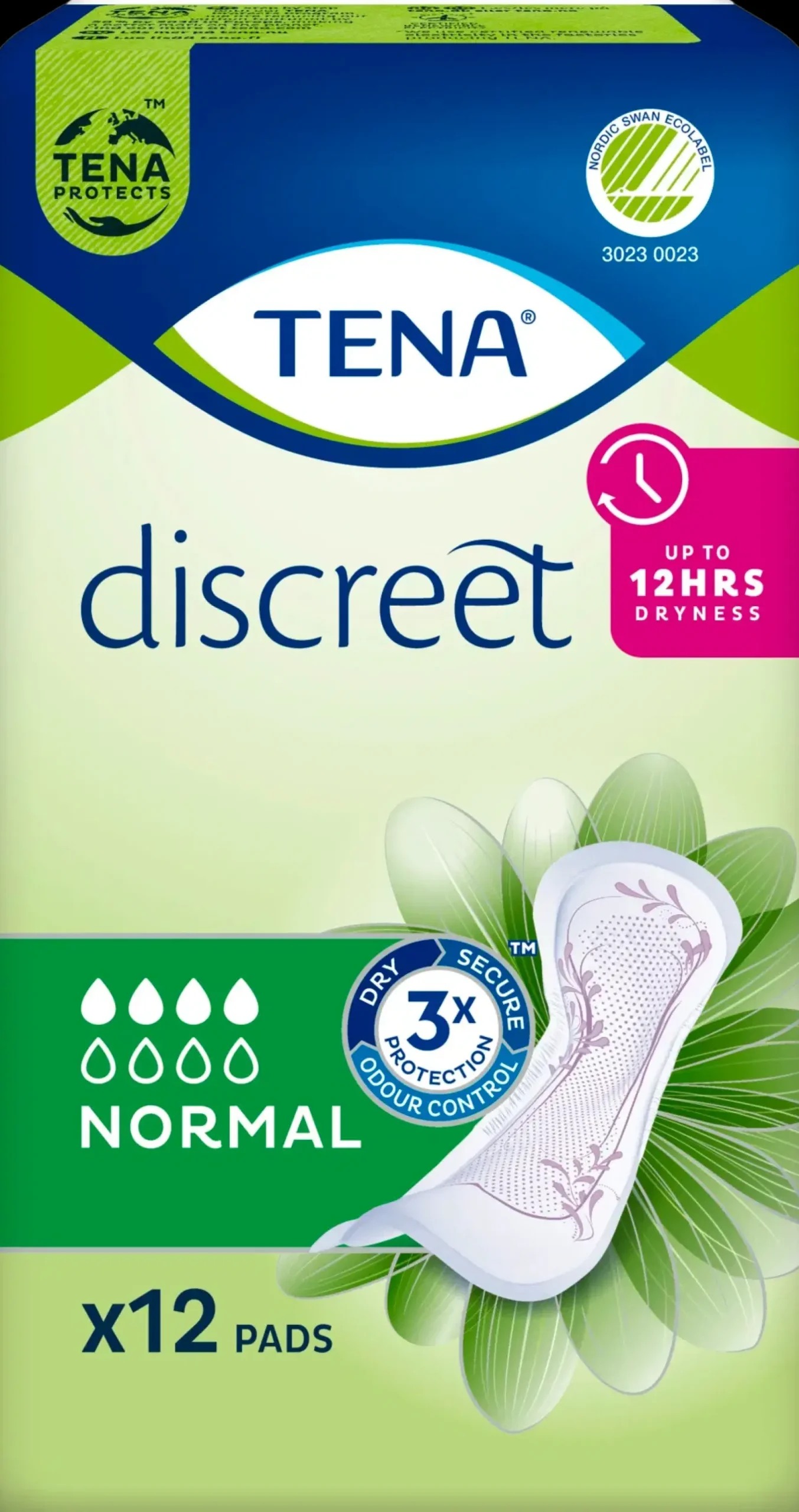 TENA Kuukautiset Ja Intiimihygienia<inkontinenssisuoja Discreet Normal 12 kpl