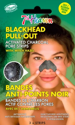 Montagne Jeunesse Kasvojenhoito<7th Heaven Natural Charcoal Nose Pore Strips 3kpl