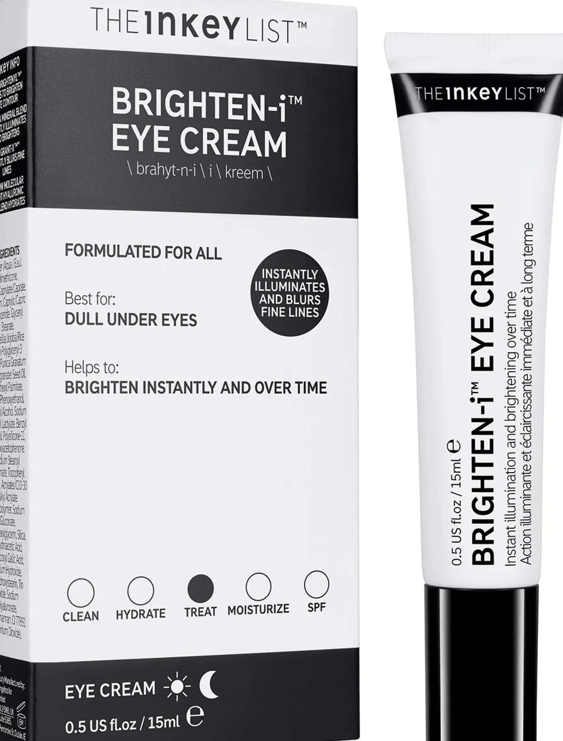 The INKEY List Ihonhoidon Tehoaineet|Kasvojenhoito<Brighten-i Eye Cream silmänympärysvoide 15 ml