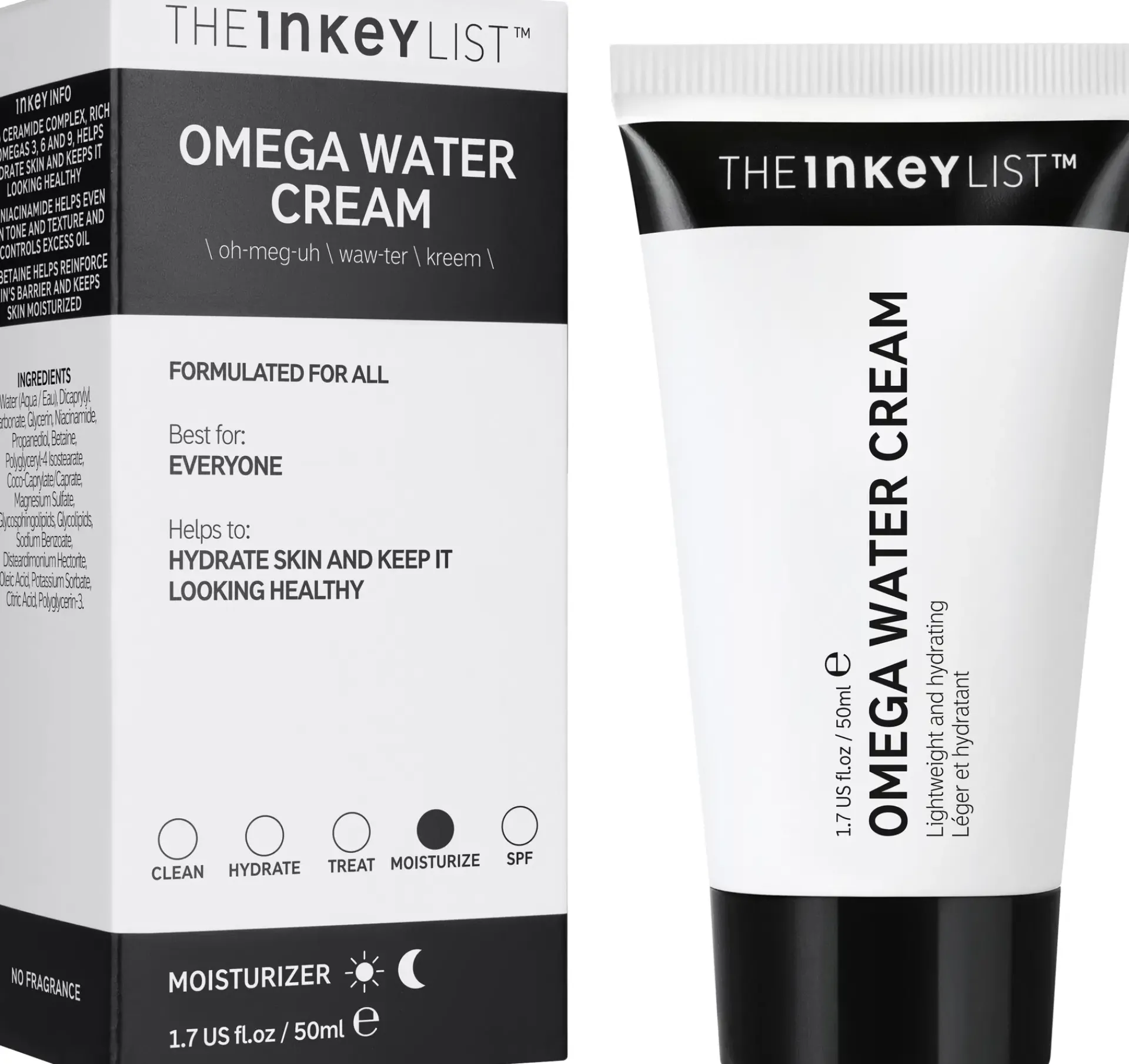 The INKEY List Kasvojenhoito<Omega Water Cream Moisturizer geelikosteusvoide 50 ml