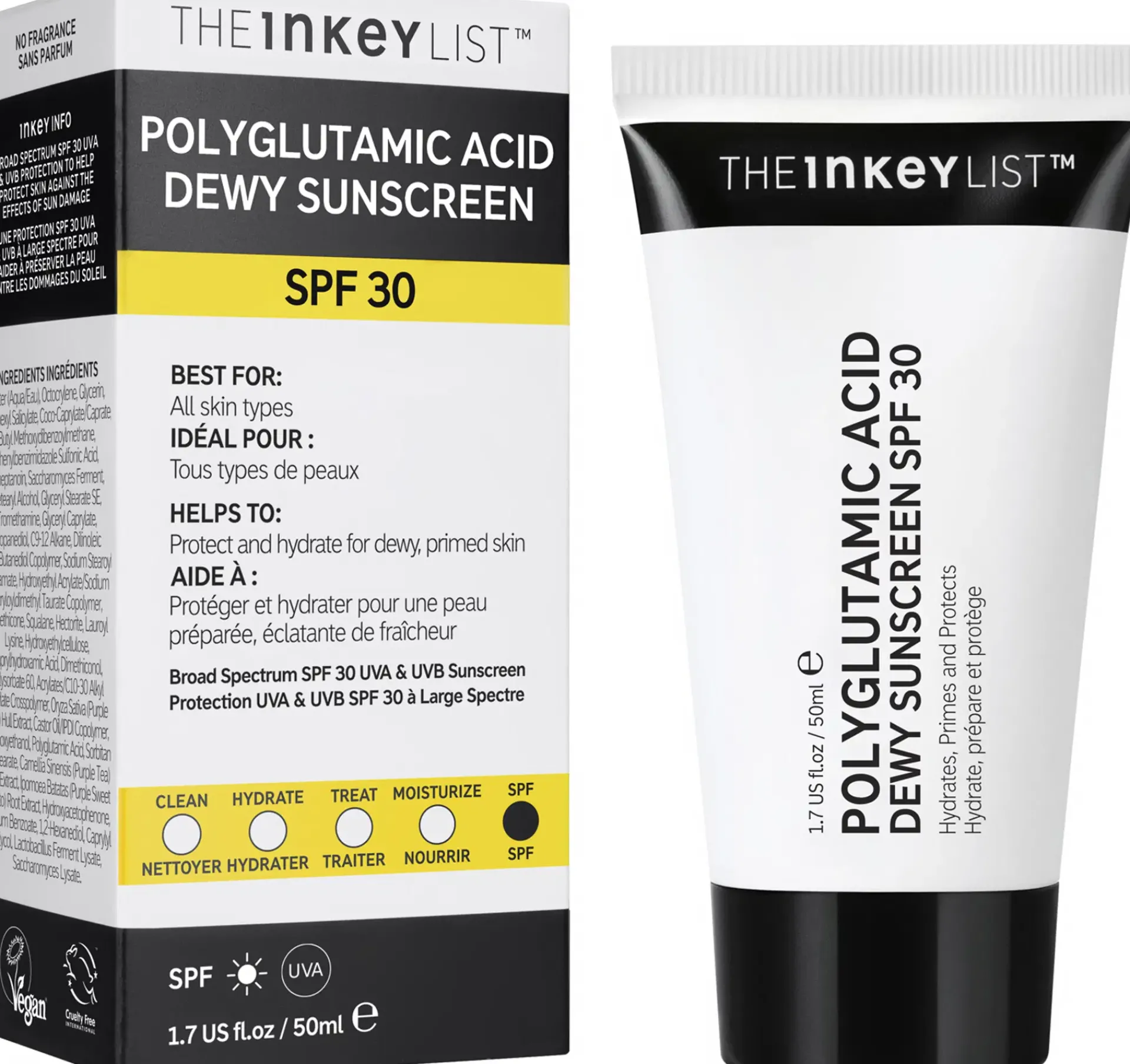 The INKEY List Aurinkotuotteet<Polyglutamic SPF30 Sunscreen aurinkovoide 50 ml