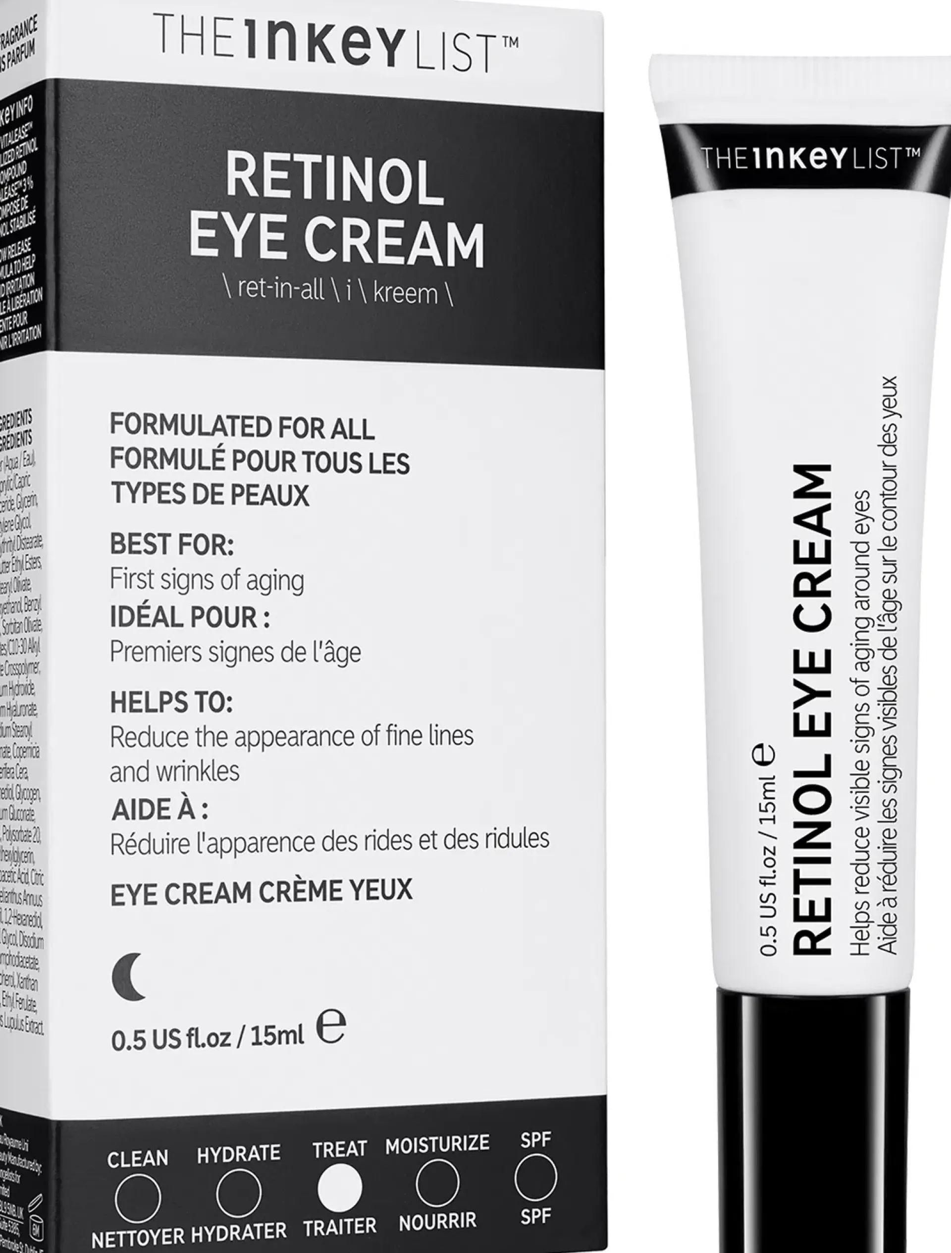 The INKEY List Ihonhoidon Tehoaineet|Kasvojenhoito<Retinol Eye Cream silmänympärysvoide 15 ml