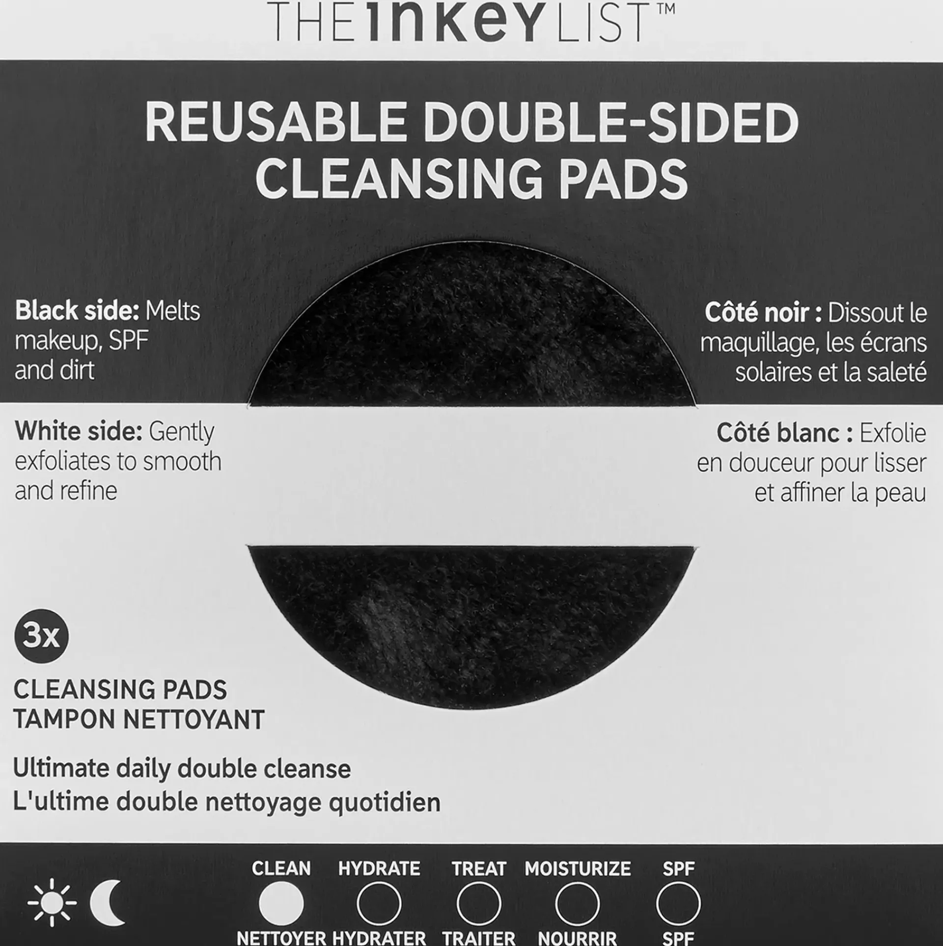 The INKEY List Kasvojenhoito<Reusable Cleansing Pads puhdistuslaput 3 kpl