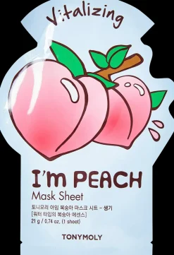 TONYMOLY Korealainen Ihonhoito|Kasvojenhoito<I Am Peach Mask Sheet elävöittävä kangasnaamio 1 kpl