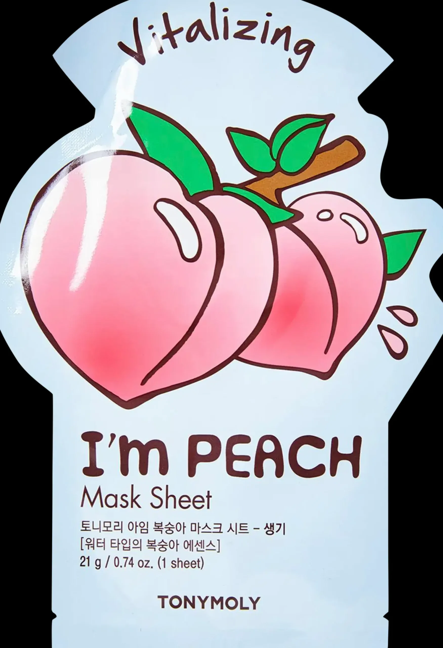TONYMOLY Korealainen Ihonhoito|Kasvojenhoito<I Am Peach Mask Sheet elävöittävä kangasnaamio 1 kpl