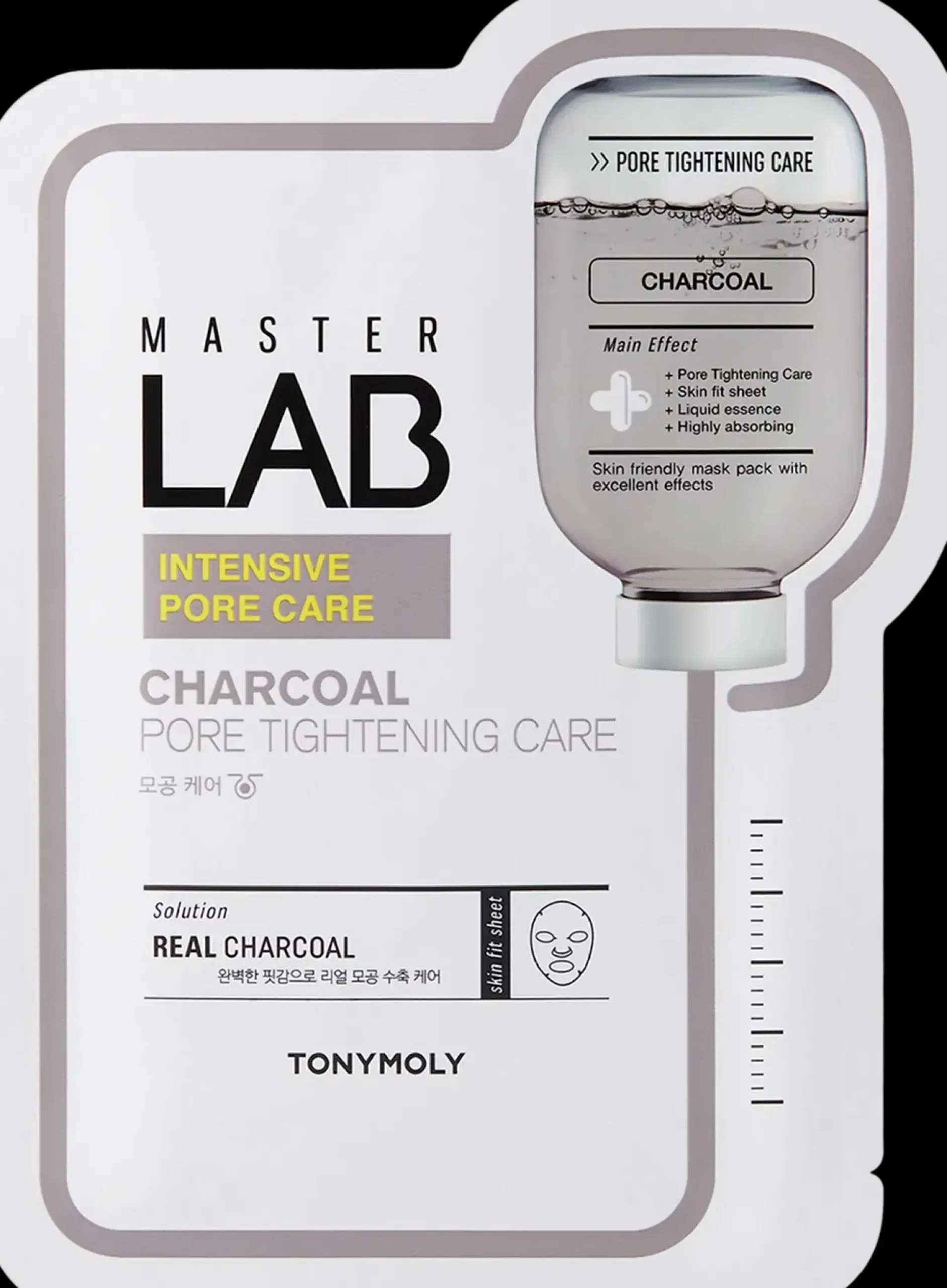 TONYMOLY Korealainen Ihonhoito|Kasvojenhoito<Master Lab Sheet Mask Charcoal kangasnaamio 1 kpl