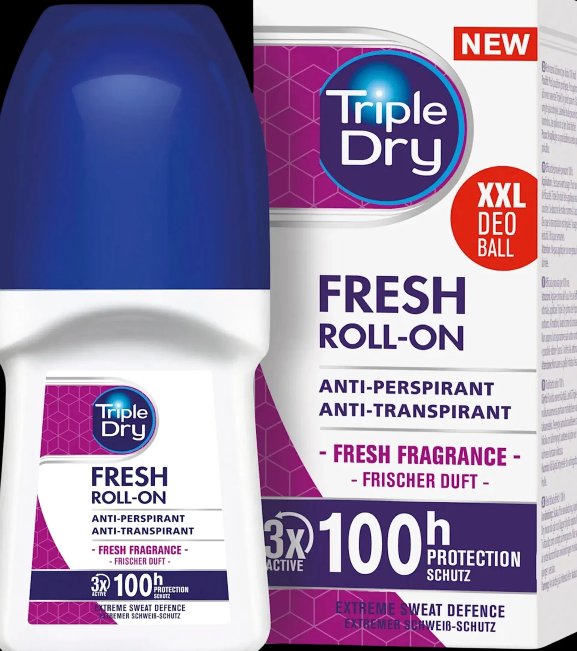 Triple Dry Vartalonhoito<Fresh roll-on antiperspirantti 100h 50 ml