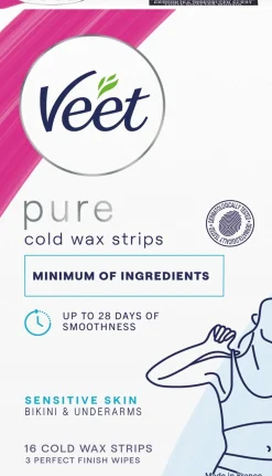 Veet Karvanpoisto<Pure kylmävahaliuskat bikini ja kainalo Herkkä iho 16kpl