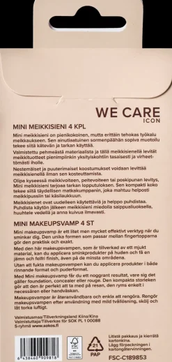 WE CARE ICON. Meikkisiveltimet Ja -Välineet<mini meikkisienisetti 4 kpl