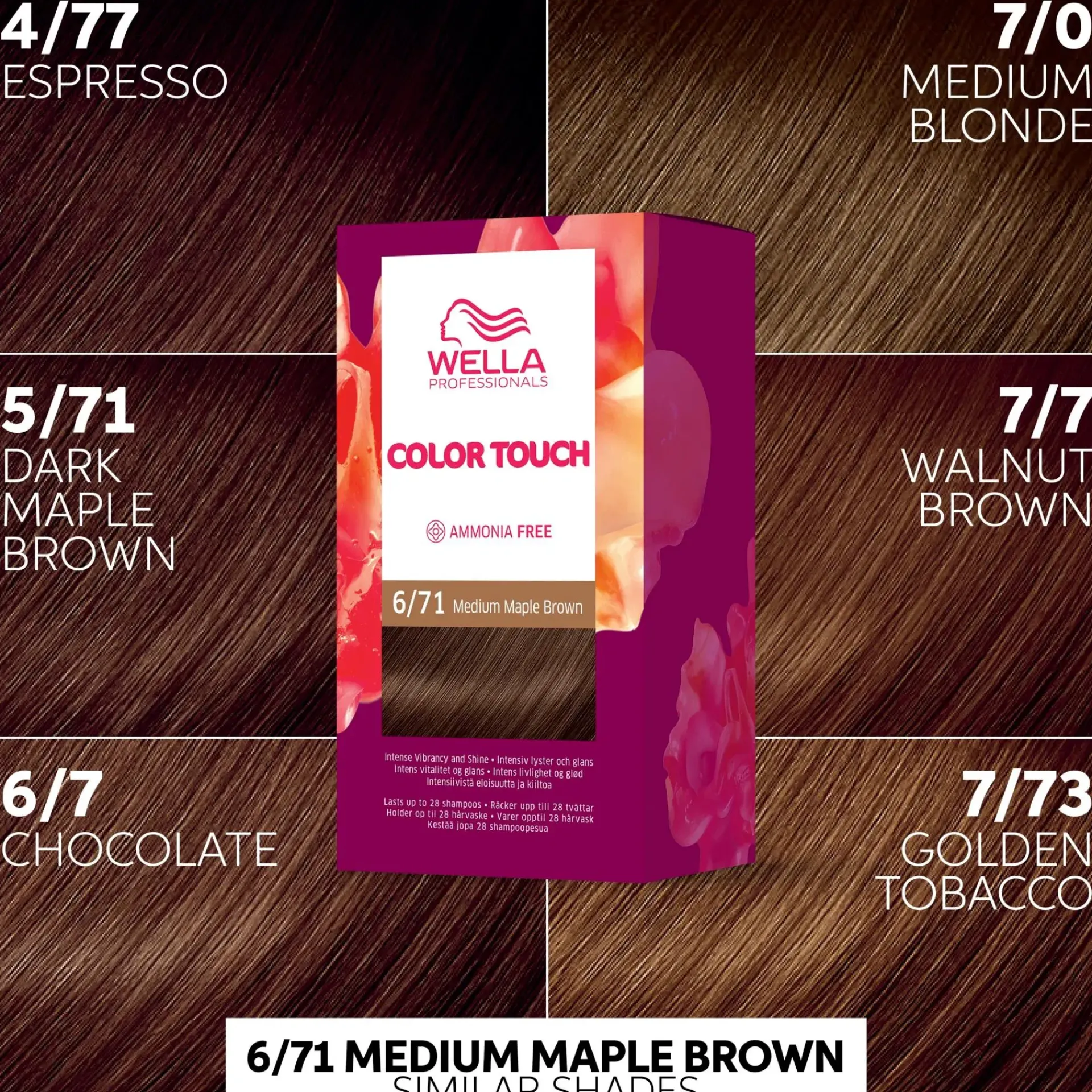 Wella Professionals Hiusvärit<Color Touch Brown Medium Maple Brown 6/71 kotiväri 130 ml