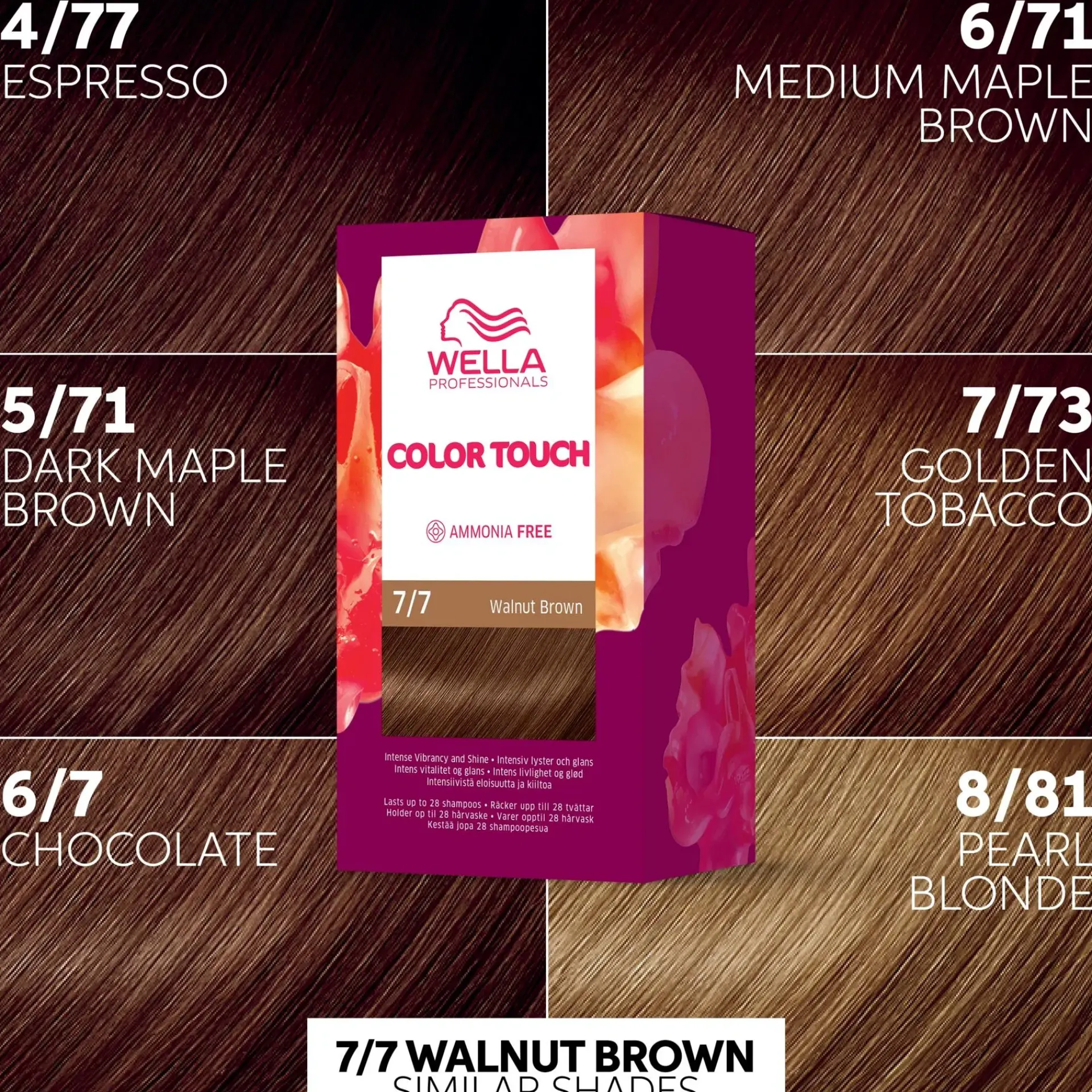 Wella Professionals Hiusvärit<Color Touch Deep Brown Walnut Brown 7/7 kotiväri 130 ml