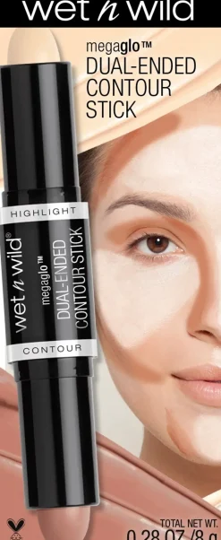 wet n wild Kasvomeikit<wet'n'wild MegaGlo Dual Ended Contouring Stick -voidemainen varjostus/korostuspuikko 8 g