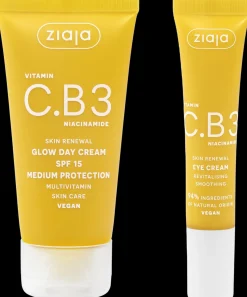 Ziaja Kasvojenhoito<C.B3-vitamiini Glow päivävoide SPF 15+silmänympärysvoide 50+15 ml