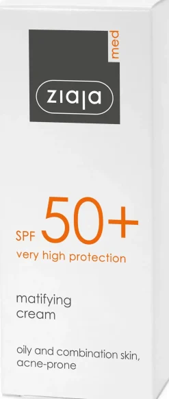Ziaja Aurinkotuotteet<Med SPF 50+ matta-aurinkovoide kasvoille 50 ml